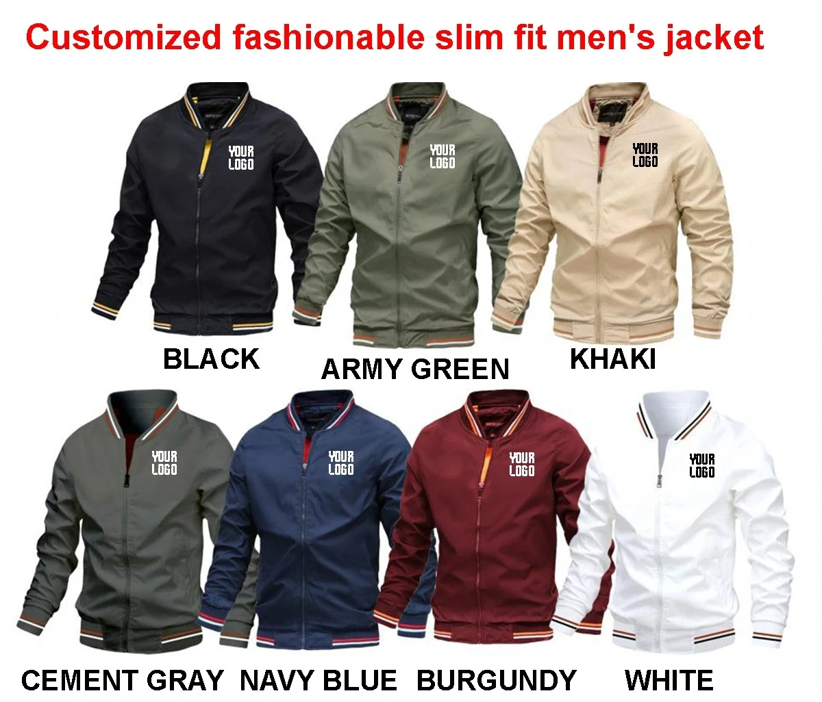 2026 Fashion Slim-fit Men's Jacket, Windproof and Comfortable Autumn Coat, Customizable Patterns or Textures