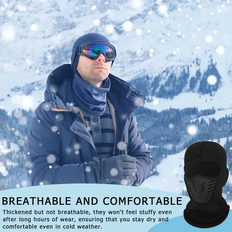 قبعة مع قناع وجه لركوب الدراجات النارية مقاوم للرياح لتدفئة الرقبة أقنعة وأوشحة شتوية للرجال والنساء والتزلج على الطقس البارد