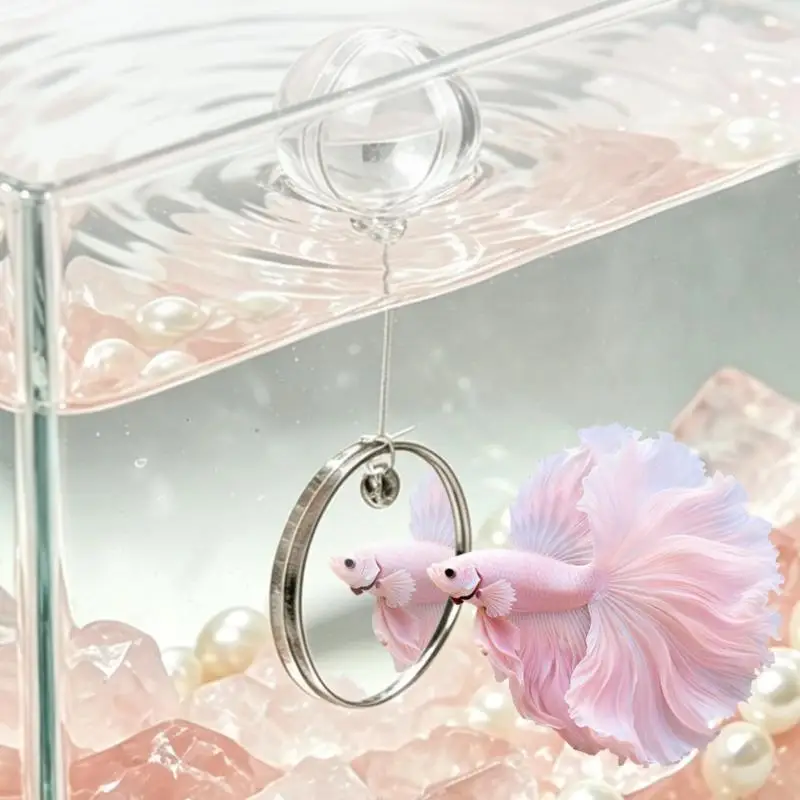 ~Acrylic Aquarium Betta Mirror Fish Tank Floating Round Mirror For Fish Betta Flowerhorn Cichlid Training 4cm/5cm/6cm/7cm