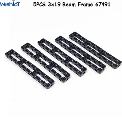 5PCS 3x19 Liftarm Modified Frame Thick Hole Arm Center Beam Technical Parts MOC for 67491 6377025 SP3 Building Blocks DIY Car