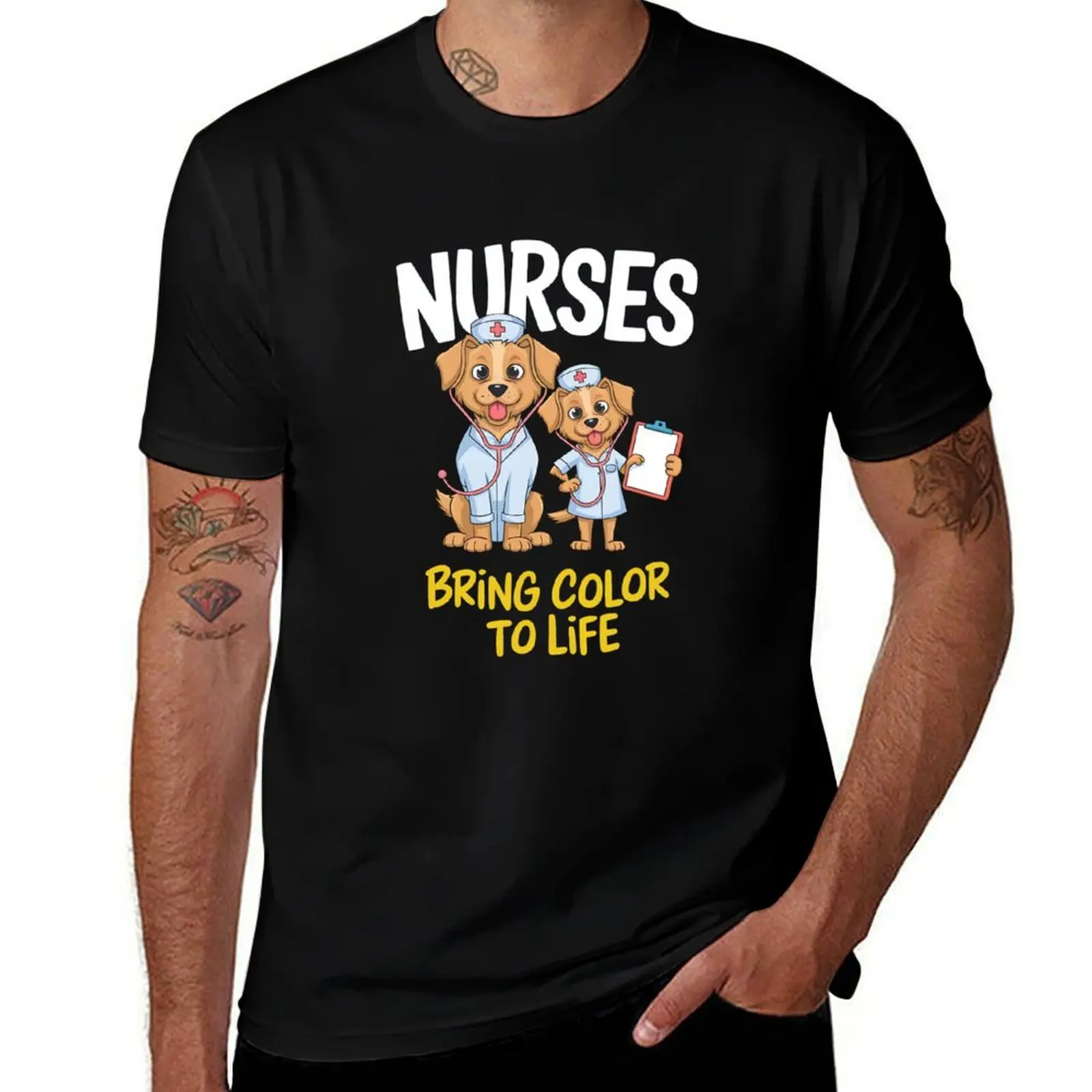 Nurses Bring Color to Life Dog Doctor National Nurses Day T-Shirt sports fans funny gifts mens designer clothes