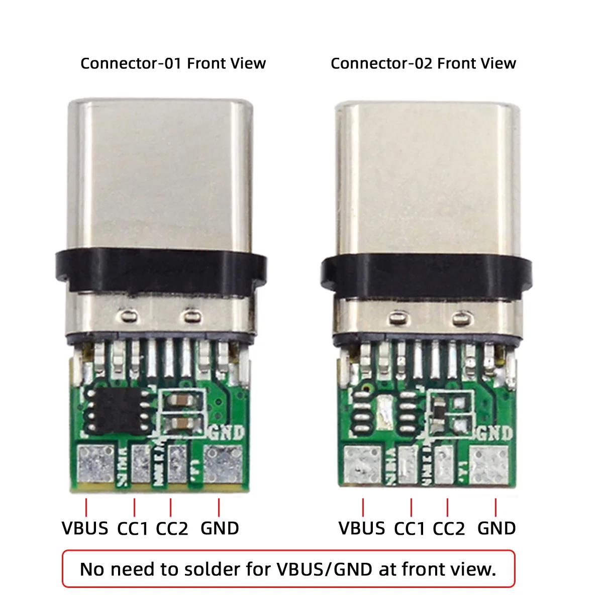 Cablecc-diy oem usb type cオスUSB-Cオスコネクタ、ハウジングカバー付きデータプラグ、24ピン、100w、pd、usb 2.0、ロットあたり2セット