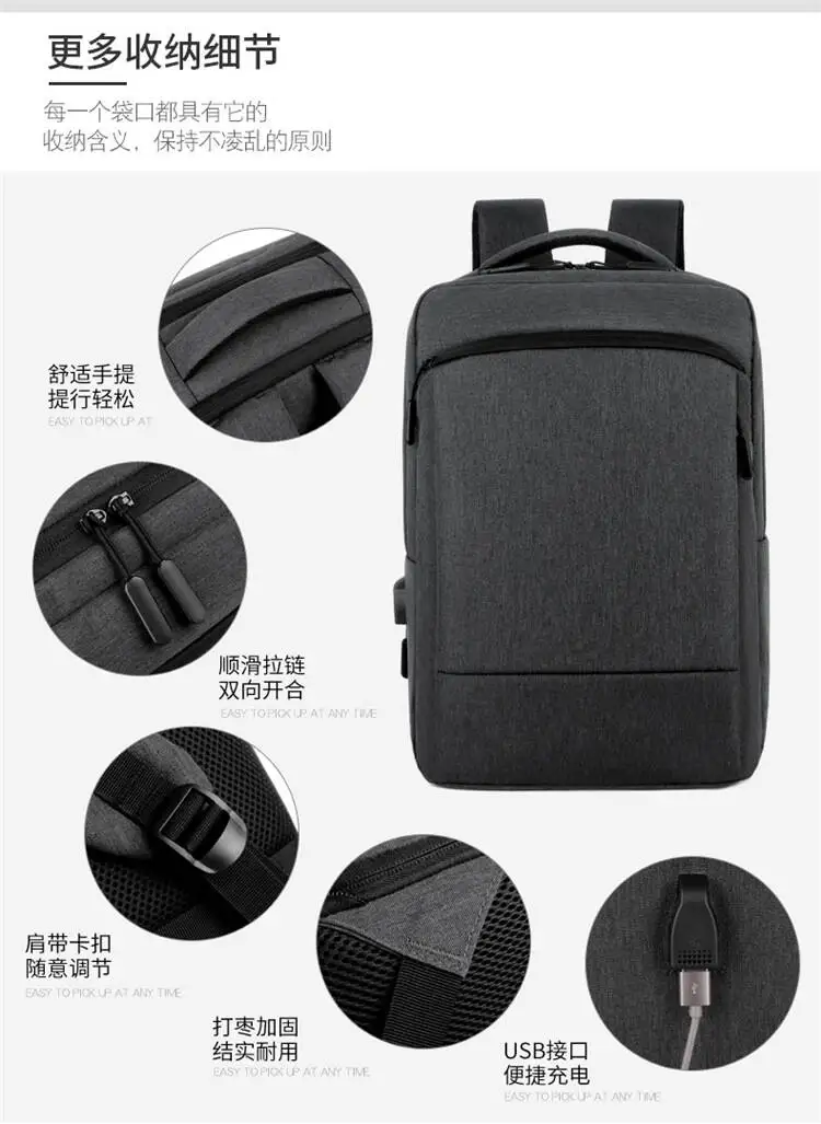 Man Urban Oxford Backpacks High Quality Men 15.6 inch Laptop Backpacks For School Travel Business Bag Male Casual USB Charging