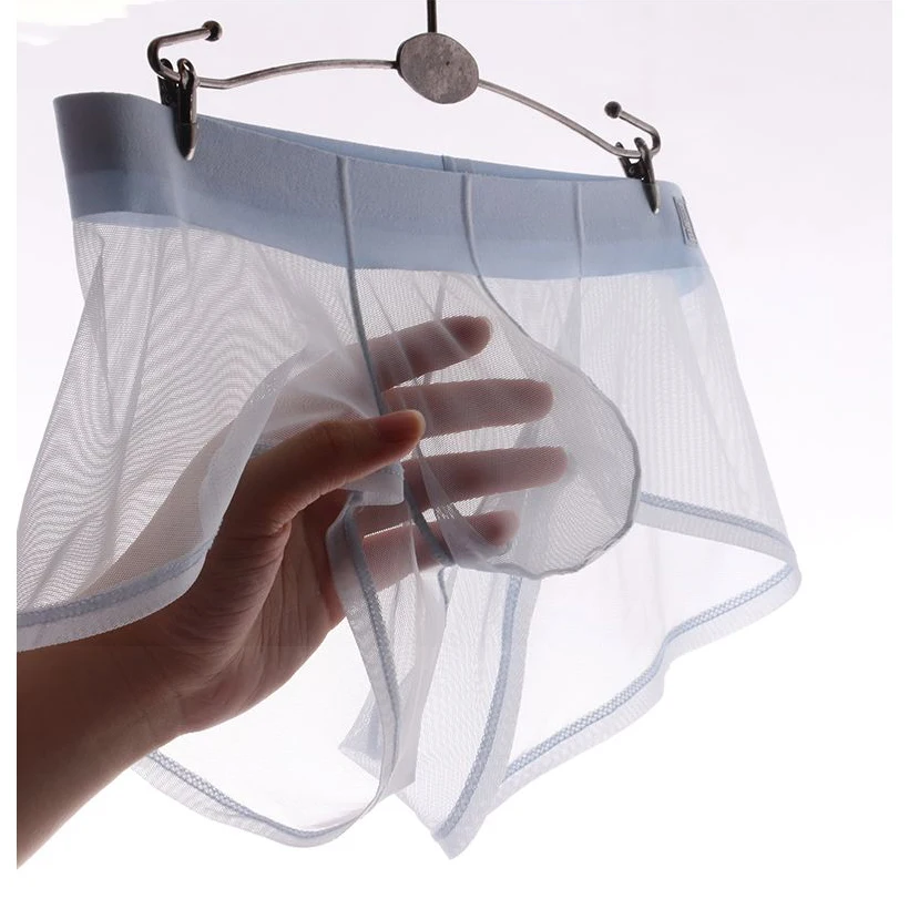 

Men Pouch Thin Lingerie Boxer Transparent Underwear Mesh Calzoncillos Cueca Sexy Adult Man Panties See Through трусы мужские