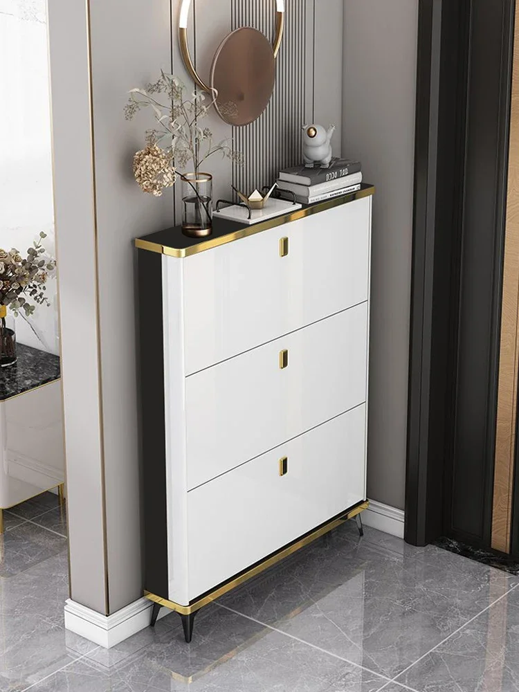 Light luxury ultra-thin shoe cabinet, home door, Italian high-end en