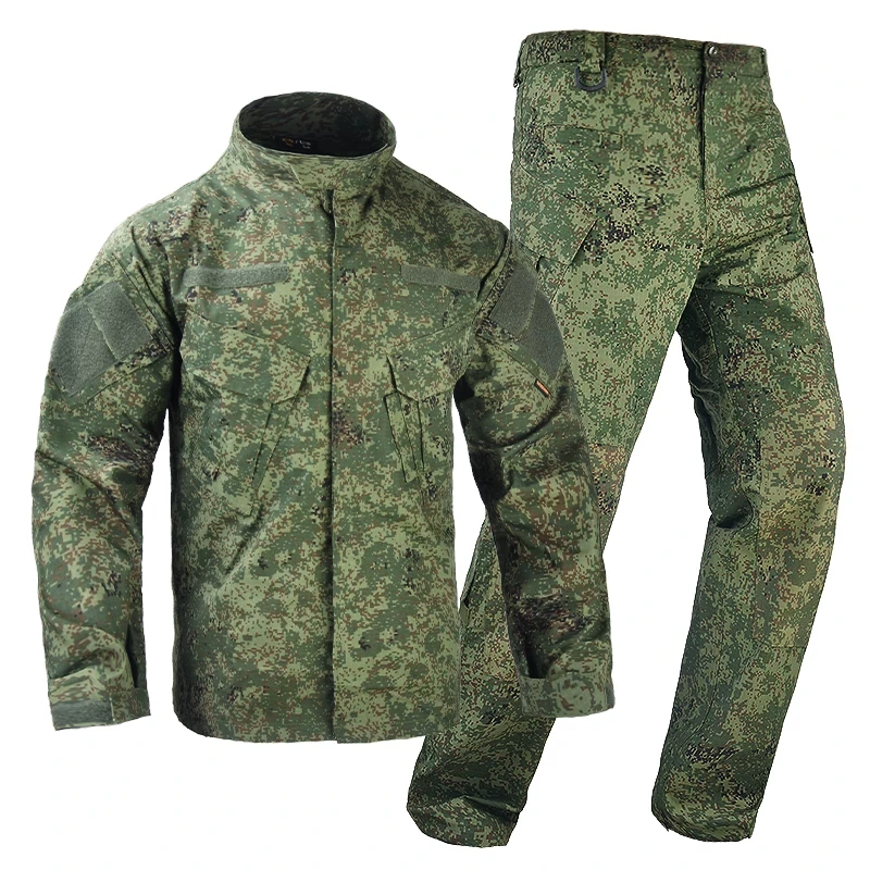 R6 Russian Green Camouflage Jacket Men's Camouflage Outdoor Training Long Sleeved Tactical Pants Set Training Tactical Uniform