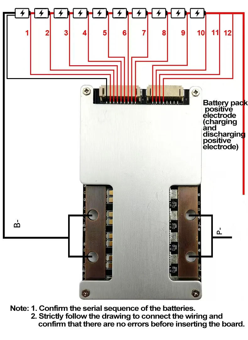 Heltecbms 10S-16S 36V BMS 48V 60V 12S 13S 14S 80A 100A 120A 160A bms Placa de proteção de bateria de lítio ternária balanceada