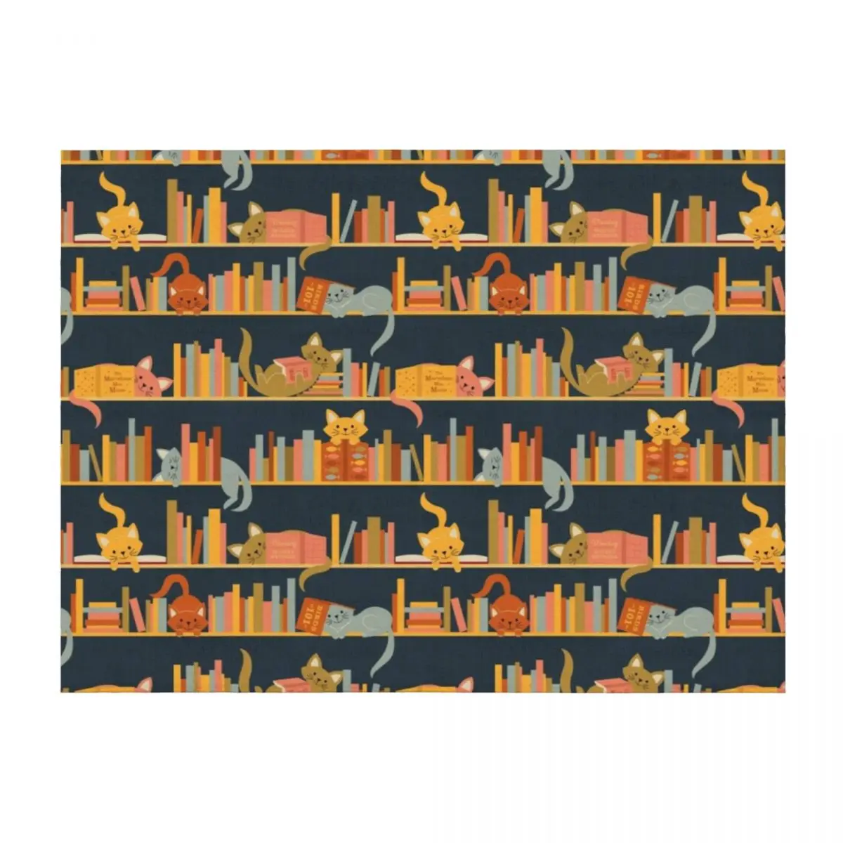 

Cozy Cats and Books Throw Blanket for sofa Kid'S Thermal Flannel Blankets