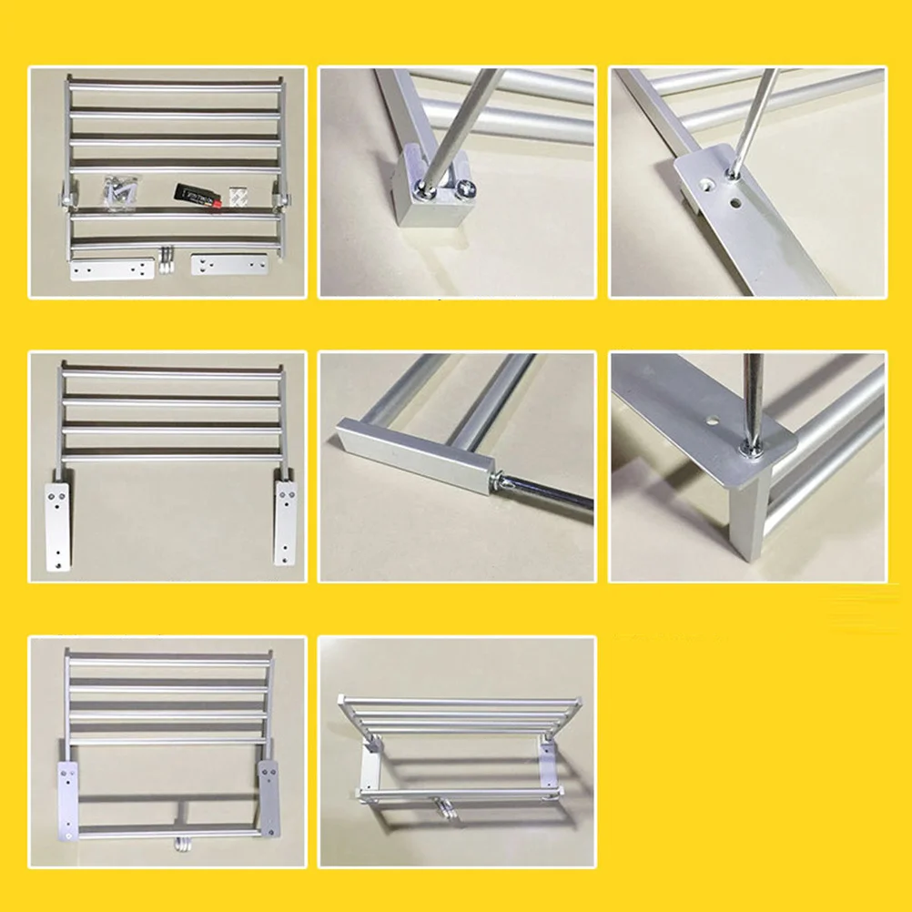 

1Pcs Double-Layer Space Aluminum Towel Bar Silver 40Cm Wall Mount Towel Holder Bathroom Kitchen Shower Sponge Hook Rust