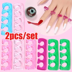 2Pcs/set Toe Separators Soft Silicone Finger Nail Art Toe Separator Pedicure Kit 9.2*2.6cm Flexible Finger Nail Polish Pedicure