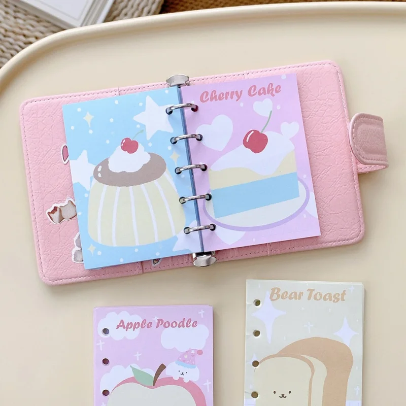 30 Stück Kirschkuchen-Muster M5 Loseblatt-Notizbuch-Ersatzseiten, DIY-Tagebuch, Planer, Tagebuch, Notizbuch, innere Nachfüllseiten, Abdeckung