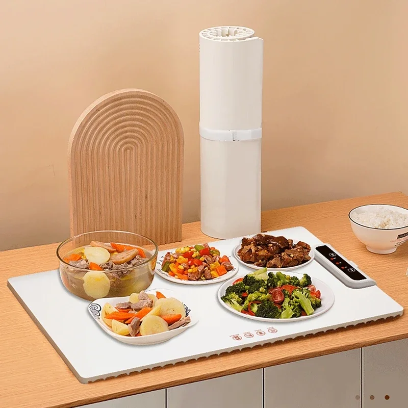 

Электрический Разогревающий поднос для быстрого нагрева еды, складная тарелка для подогрева еды с регулируемым контролем температуры, сохраняет еду в постоянном нагреве