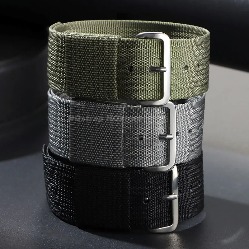 Ribbed Nylon Strap 20mm 22mm Military Canvas Watch Band for Seiko for Huawei Watch Gt5/Gt4/Gt3/Gt2 Bracelet Soft Sport Wristband