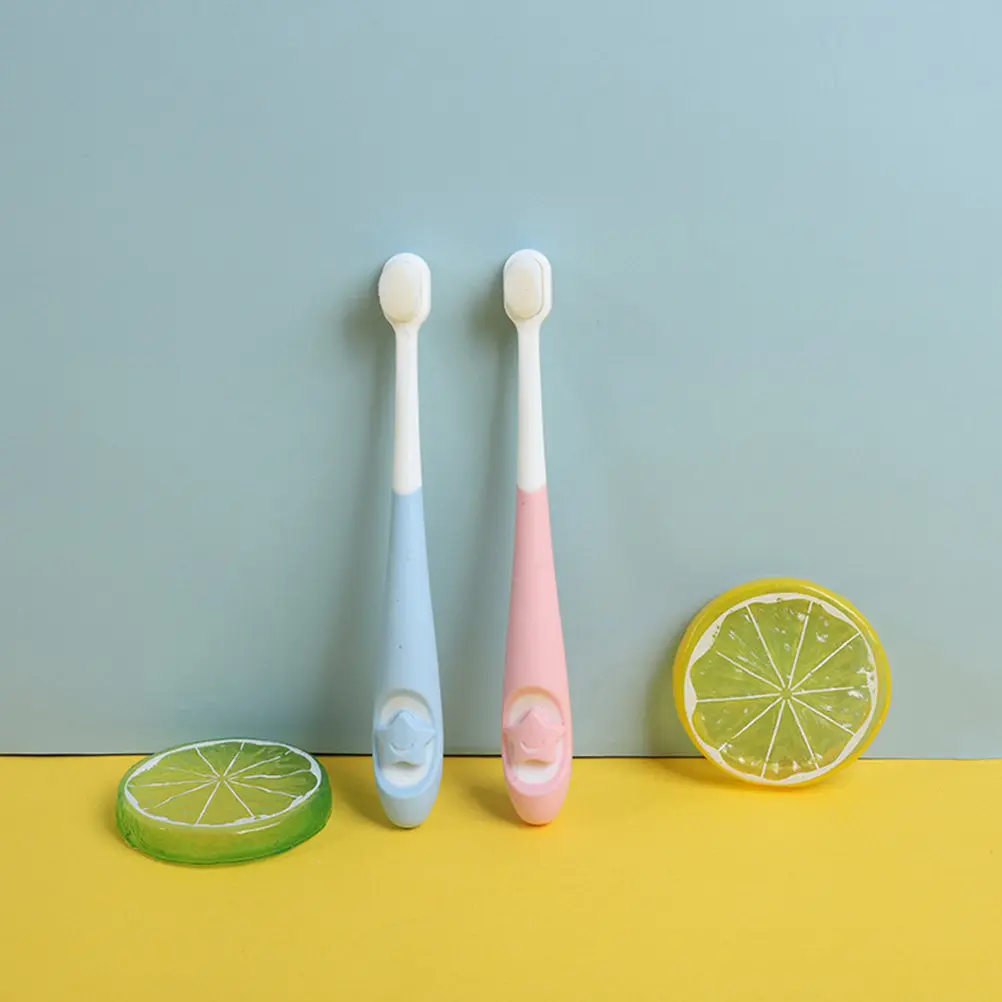 

2Pcs Kids Toothbrush Ultra-Fine Bristles Cartoon Star Design Ergonomic Handle Infant Tooth Cleaner Oral Care Kids Toothbrush