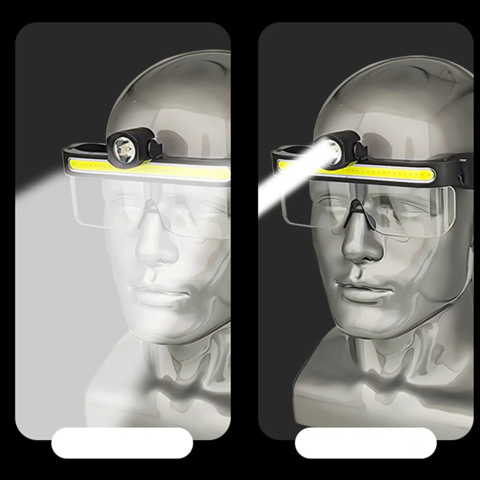 

Перезаряжаемые светодиодные защитные очки, 2 режима, противотуманные очки, темные очки для рабочих мест для мужчин и женщин, строительная лаборатория, авторемонт