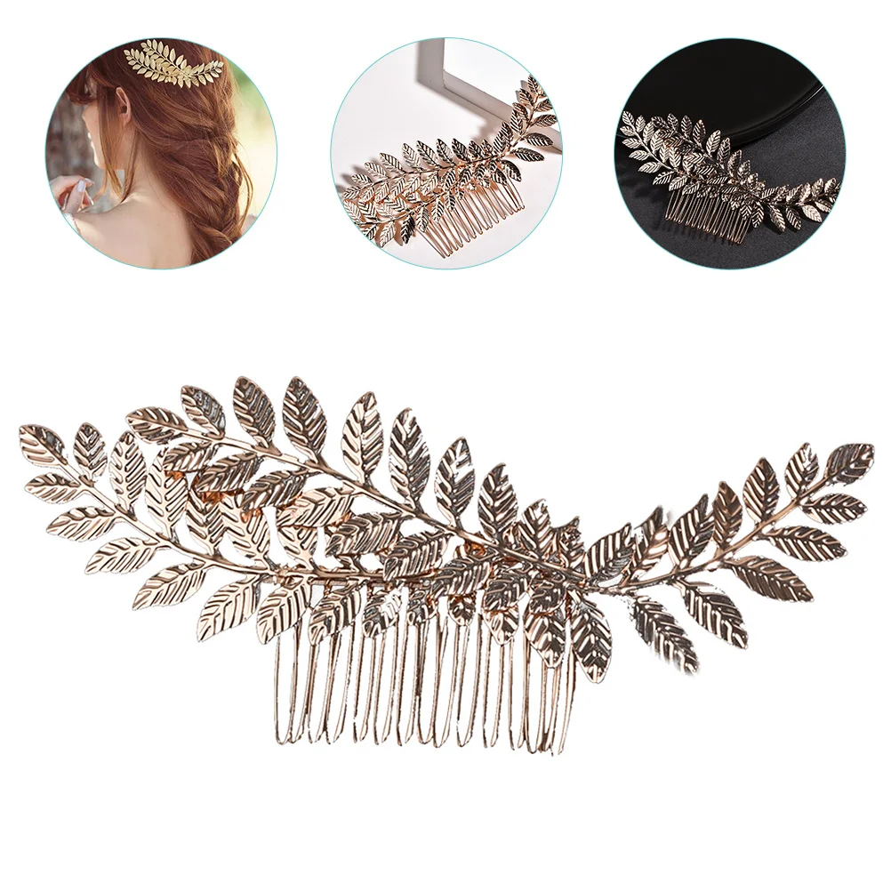 

Zinc Alloy Hair Comb Accessories Beautiful Leaves Color Wedding Bridal Party Hair Combs Smooth Edges Daily Wear