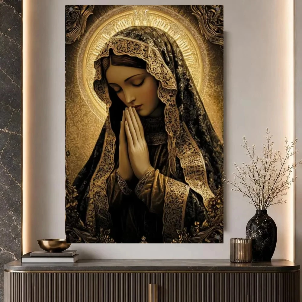 Virgin Mary Praying Religious Portrait Mosaic Full Round/Square DIY Diamond Painting Wall Picture Home Decor unframed