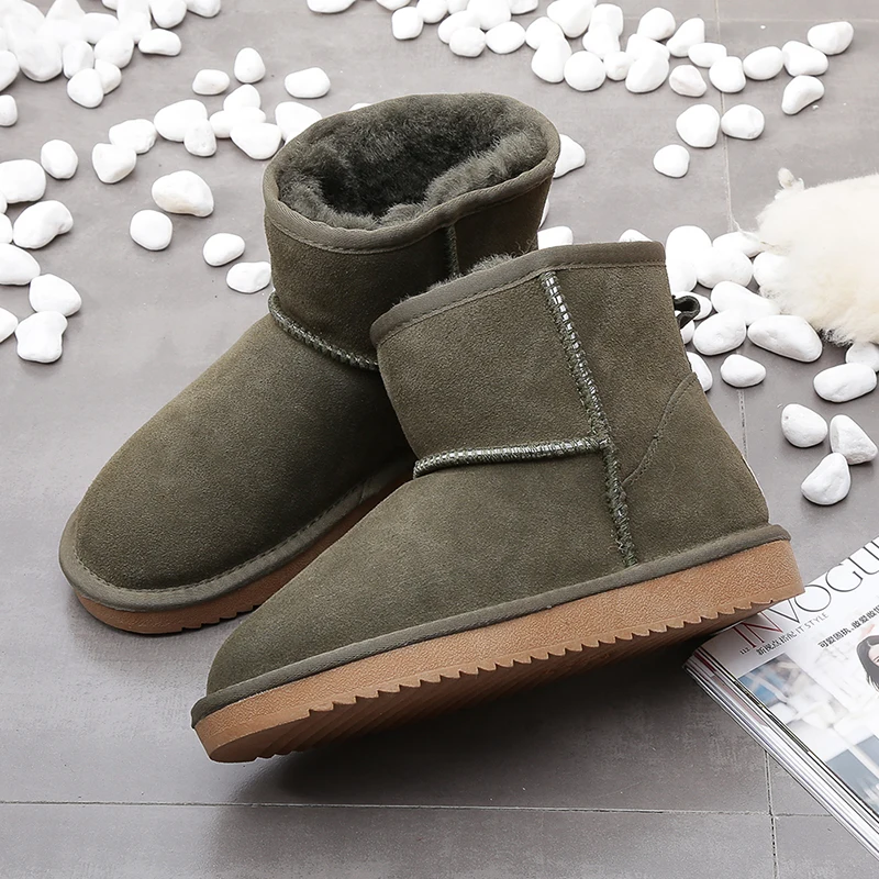 New Arrival Genuine Leather Australia Classic Women Snow Boots Women\'s Cow Leather Ankle Boots Plus Size Winter Women Shoes
