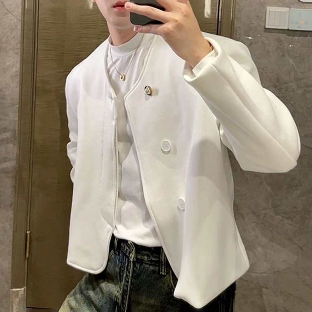 Mens Jackets British Style Casual Suit Jackets Streetwear Fashion Elegant Versatile Trendy Long Sleeve Tops Men'S Clothing 2024