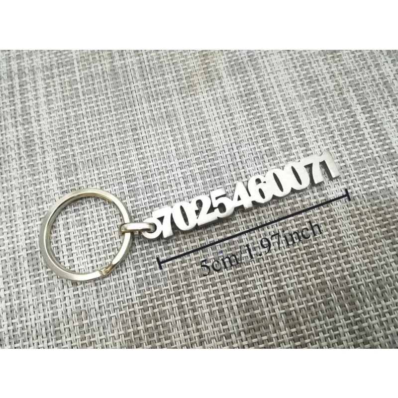 Personalized Digital Phone Number Keychain