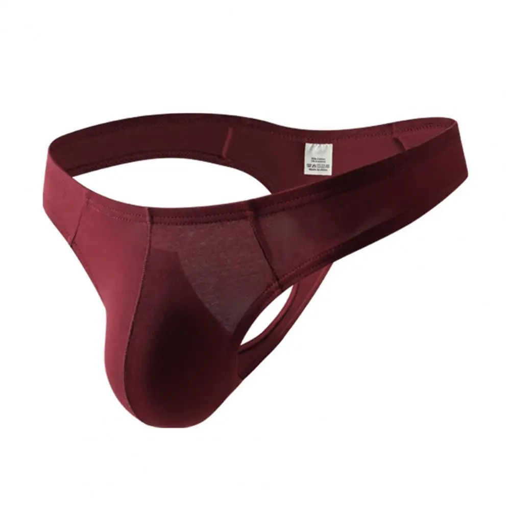 Low-waisted Men Thong Comfortable Men Thong Men's Low-waisted Thong Underwear T-shaped Cut Briefs with U Convex for Daily