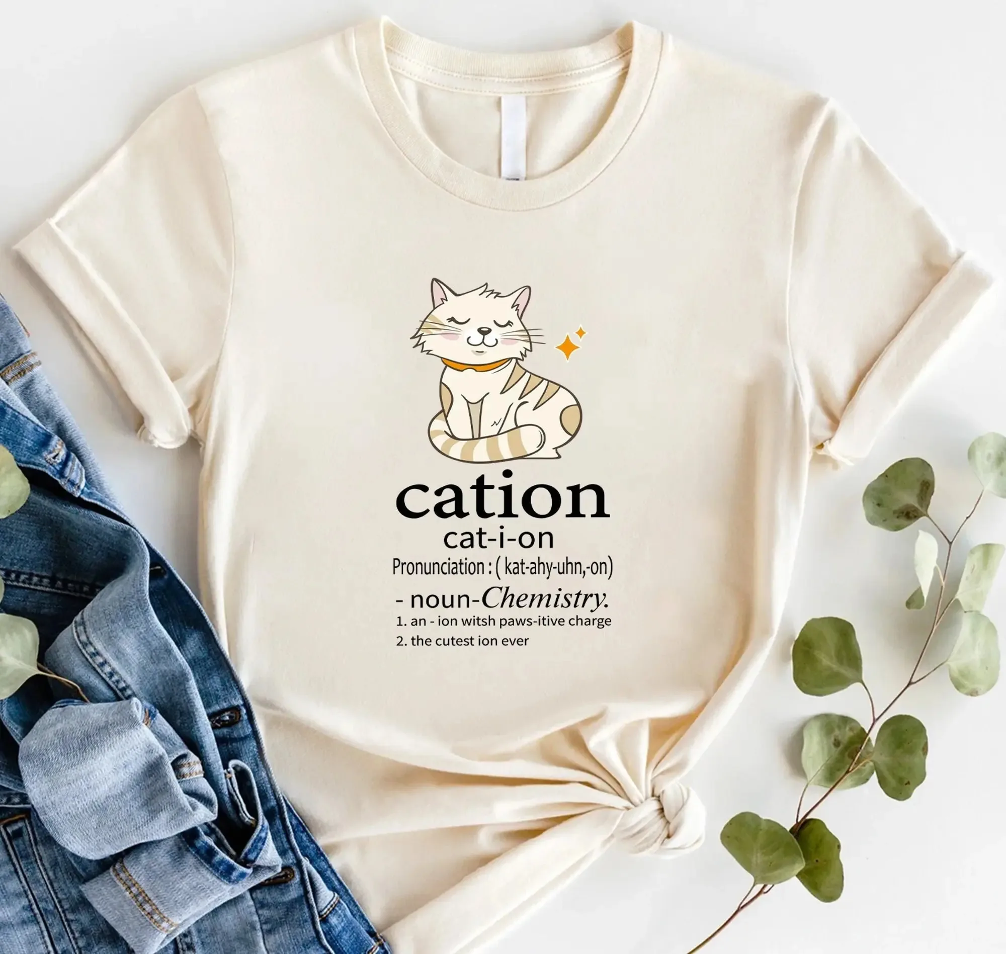 Cation Cat Lover Funny T Shirt Science Kitten Chemistry Owner