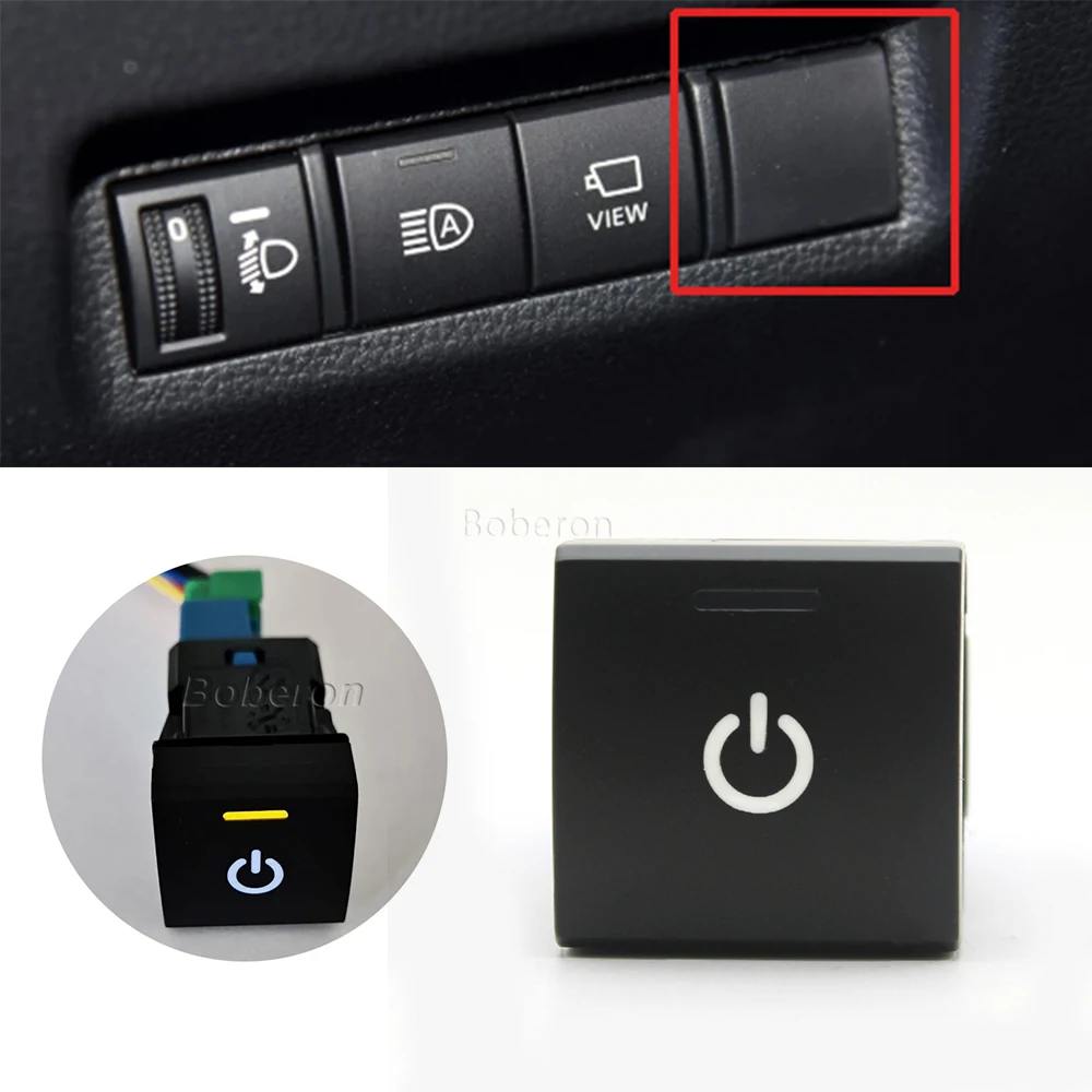 Power LED Light Camera View Fuel Flap Opening Button Switch For Toyota Camry xv70 2018 RAV4 2020 Avalon Prado 2019