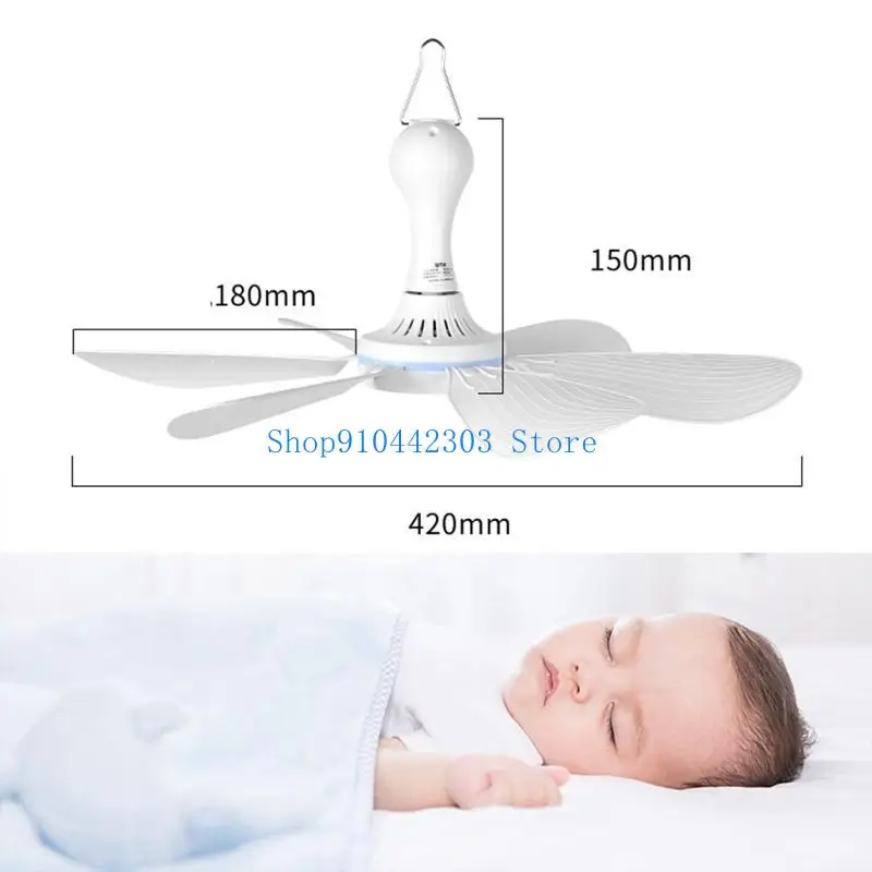 

652F 2.7m Cable 1 Gear Ceiling Fan USB Tent with Switch for School Bed Home