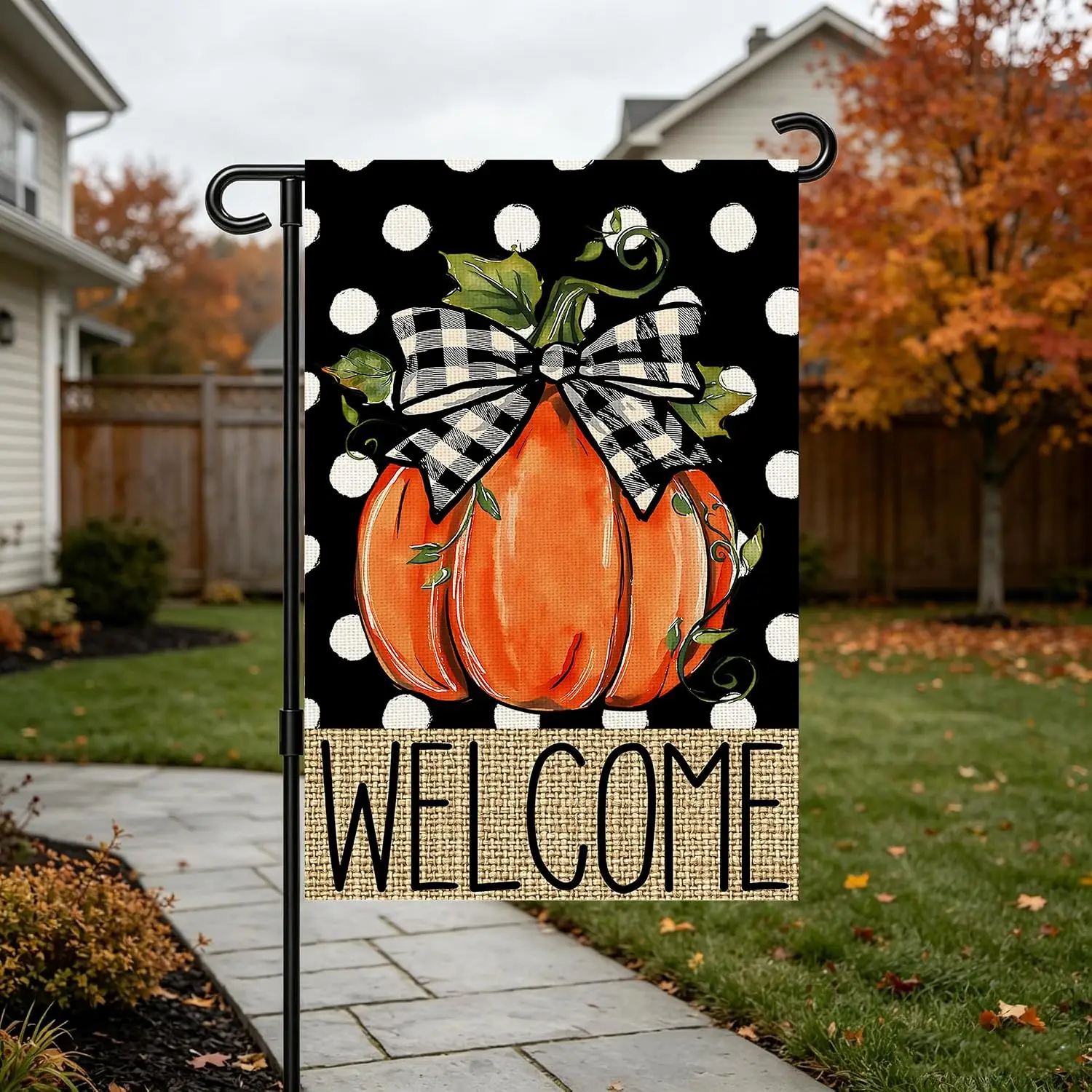 Fall Garden Flag 12x18 Inch for Outside Fall Decorations Outdoor Yard Sign Double Sided Welcome Pumpkin Banner for Thanksgiv kkz