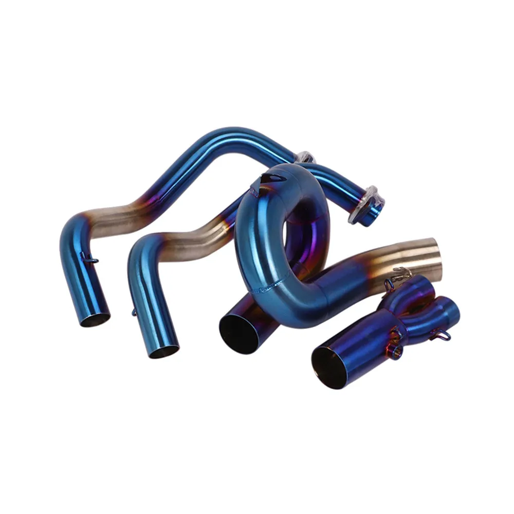 YZF-R7 MT-07 21-25 لياماها بولت على رأس العادم الكامل ربط الأنابيب الخمار أنظمة العادم الأزرق أنابيب العادم
