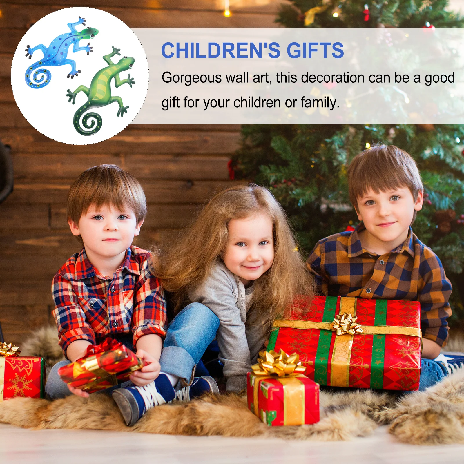 2Pcs Metal Gecko Hanging Decor Crafted Wall Art with Vibrant Paint Finish for Living Room Bedroom Window Garden Use