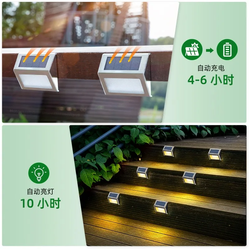 Luces LED de exterior alimentadas por energía Solar, lámpara de pared de jardín impermeable para valla, cubierta, escalera, decoración, 3LED