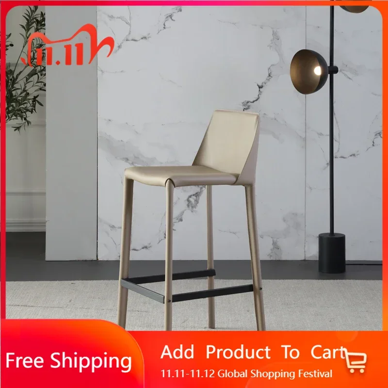 

Makeup Modern Bar Chairs Leather Luxury Saddle Comfortable High Chairs Unique Ergonomic Bedroom Sillas Entrance Hall Furniture