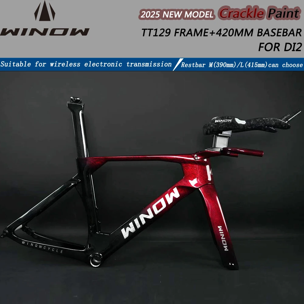 Winow 2025 Carbon TT Frameset Model TT129 700*28C Disc Brake Road