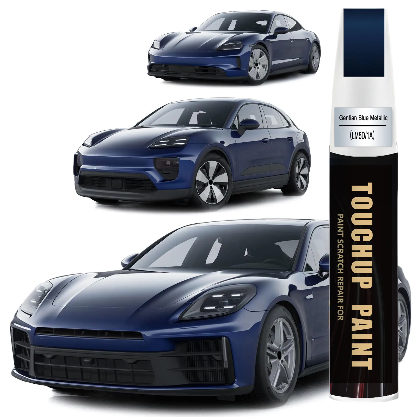 Car Touch up Paint(LM5D/1A Gentian Blue Metallic) Compatible with Porsche, Car Paint Pen Scratch Repair