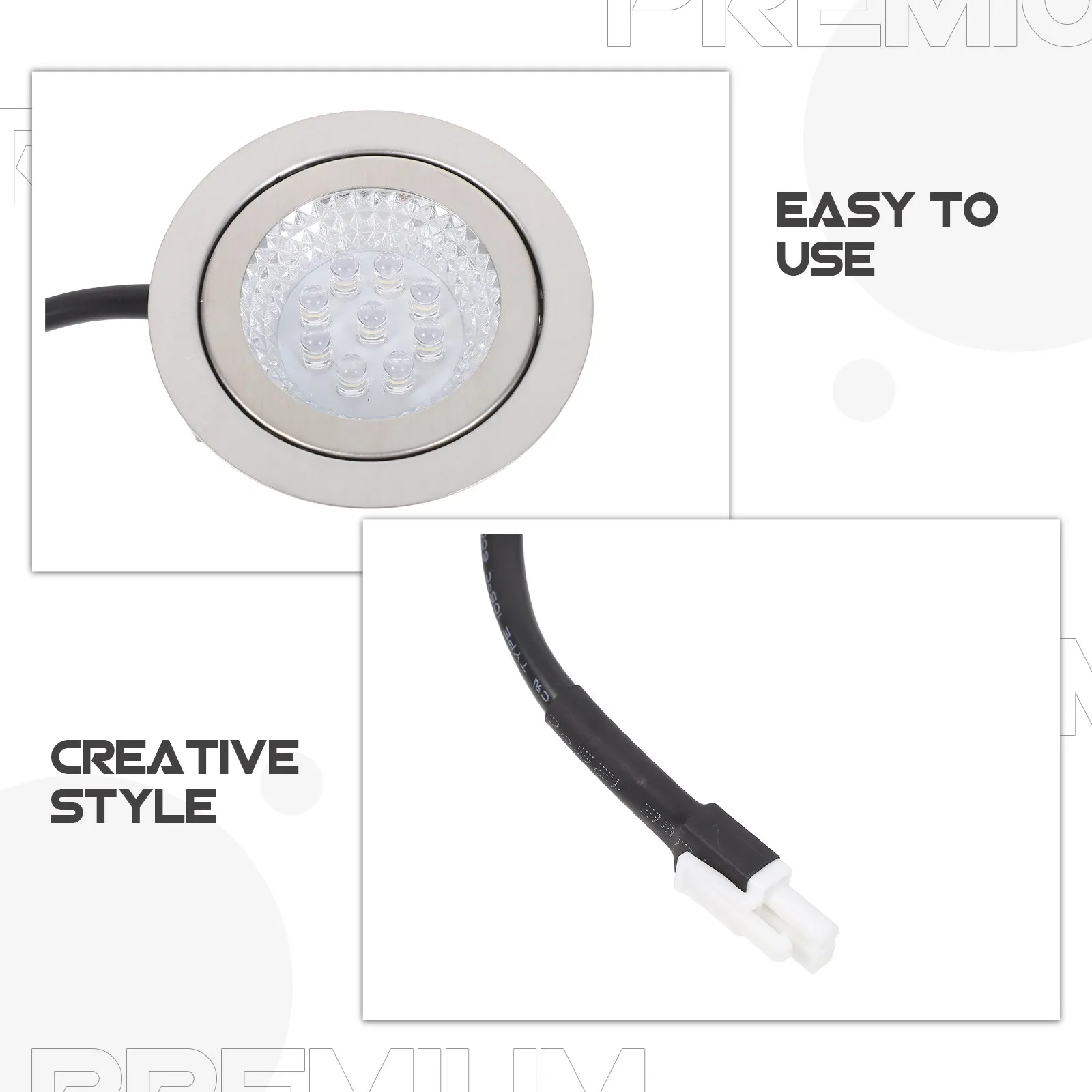Range Hood Lights El Socket Male Head 68Mm Plastic Round Hole Stove LED Light Recessed Bright White Kitchen Hood Bulb Vent Light