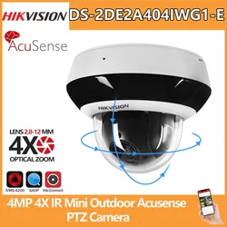 HIKVISION-cámara IP PTZ de 4MP, videocámara de seguridad DS-2DE2A404IW-DE3 IR PoE con micrófono incorporado, Zoom óptico 4X, videovigilancia de 2,8-12MM