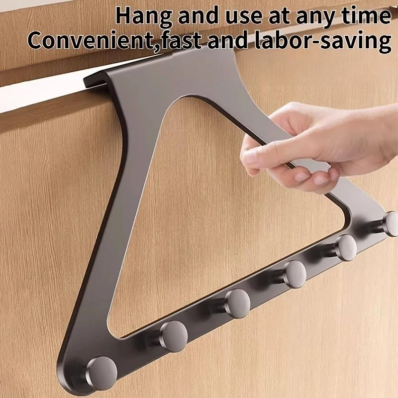 1pc Home Storage Bathroom Door Hanger Clothes Hanging Rack Over The Door Plastic Organization Hooks, Purse Holder For Bags Rails view 5