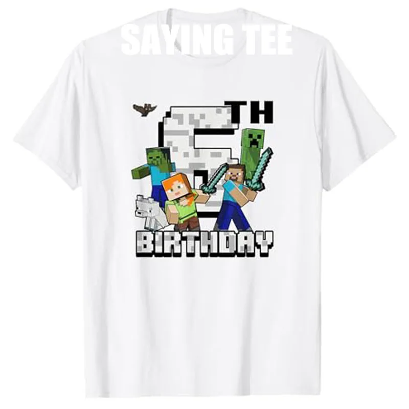 

Happy 6th Birthday T-Shirt Novelty Gift 6 Years Old Video Gamer Clothes Y2k Short Sleeve Blouses Son Bday Present Streetwear Tee