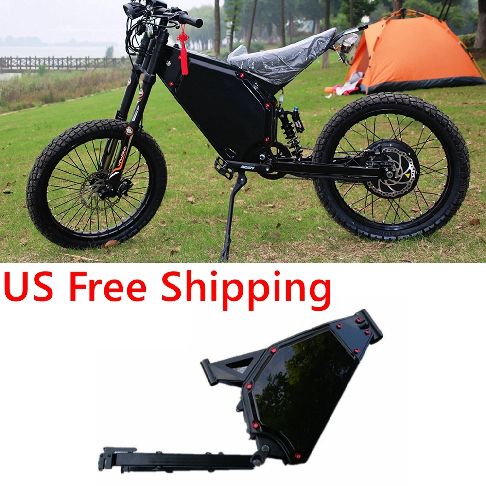 US Stock NBpower Enduro Ebike Frame, Black Electric Frame for 3000W/5000W/8000W Motor Electric Bicycle Waterproof Inside Battery