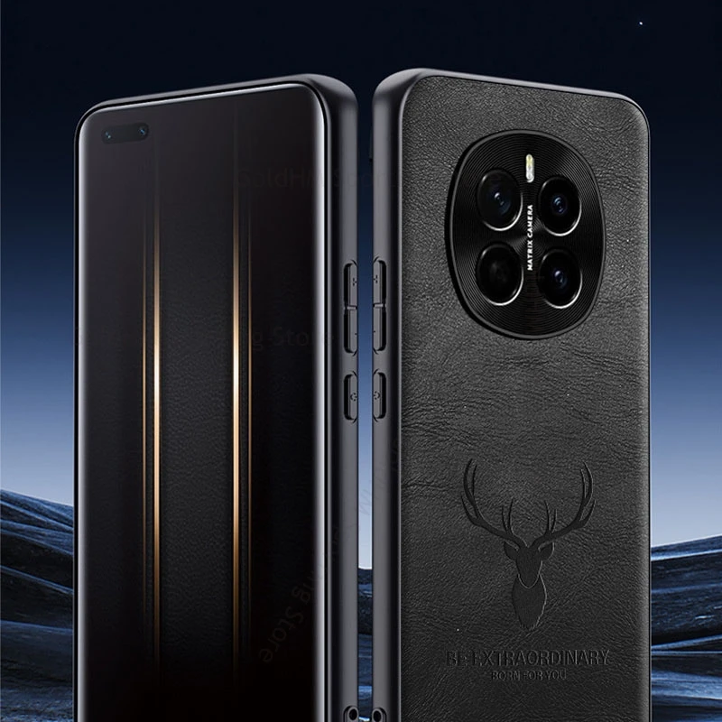 3D Cartoon Elk Deer Head Leather Phone Case For Honor Magic 7 Pro Metal Lens Protector Soft Silicone Cover For Magic 7 Pro Capa