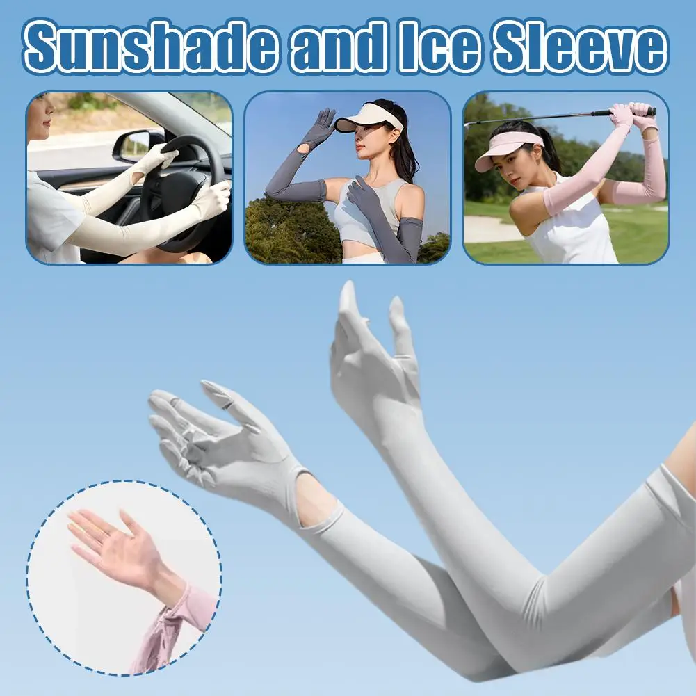 

Summer Outdoor UV Protection Finger Long Gloves UPF50+Sunscreen Touchable Screen Sleeve Driving Bicycle for Outdoor Travel