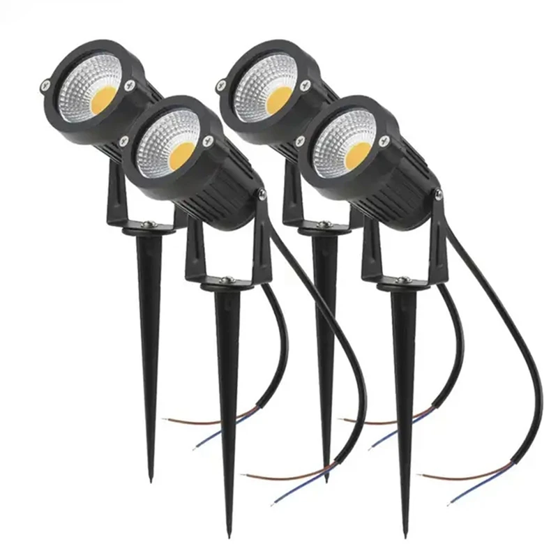 Lampes de pelouse LED avec pic, étanches IP65, éclairage extérieur, jardin, 4 pièces