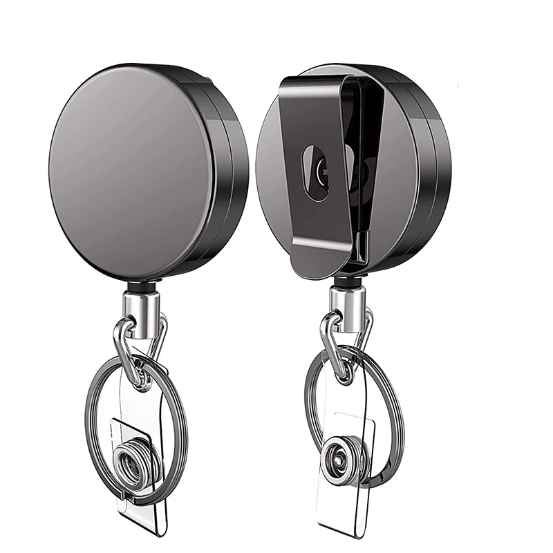 A013 2PCS Retractable Badge Cords with Clip with Retractable Badge Card Holder for ID Card Key Badge Holder
