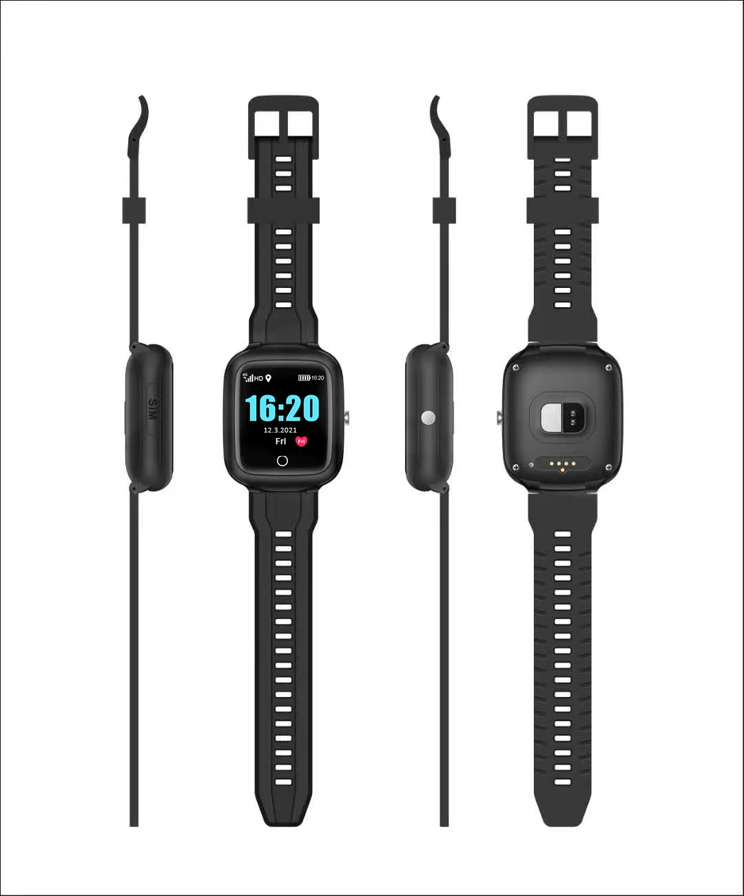 جهاز تتبع شخصي للأطفال المسنين بنظام تحديد المواقع 4G SOS زر تشغيل أندرويد مقاوم للماء IP67 وظيفة الإضاءة LBS/GPRS قابل لإعادة الشحن