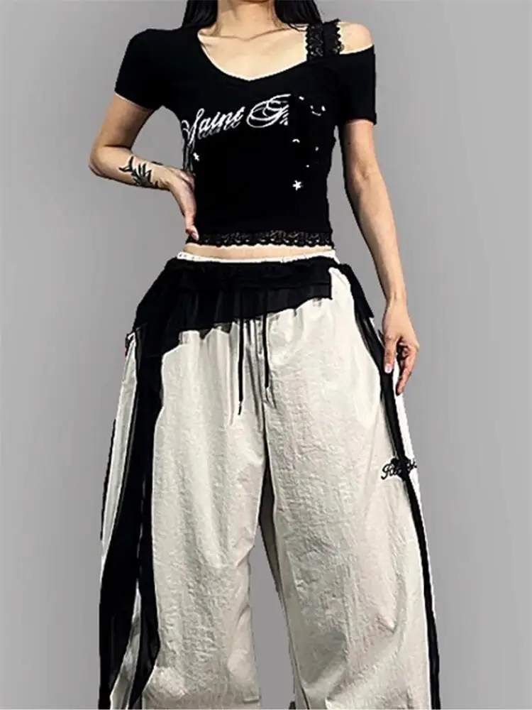 Sexy Lace Skirt with Tassel Accents Layered Waist Jazz Dancing Accessories High Waist A-Line  Skirt for Young Women