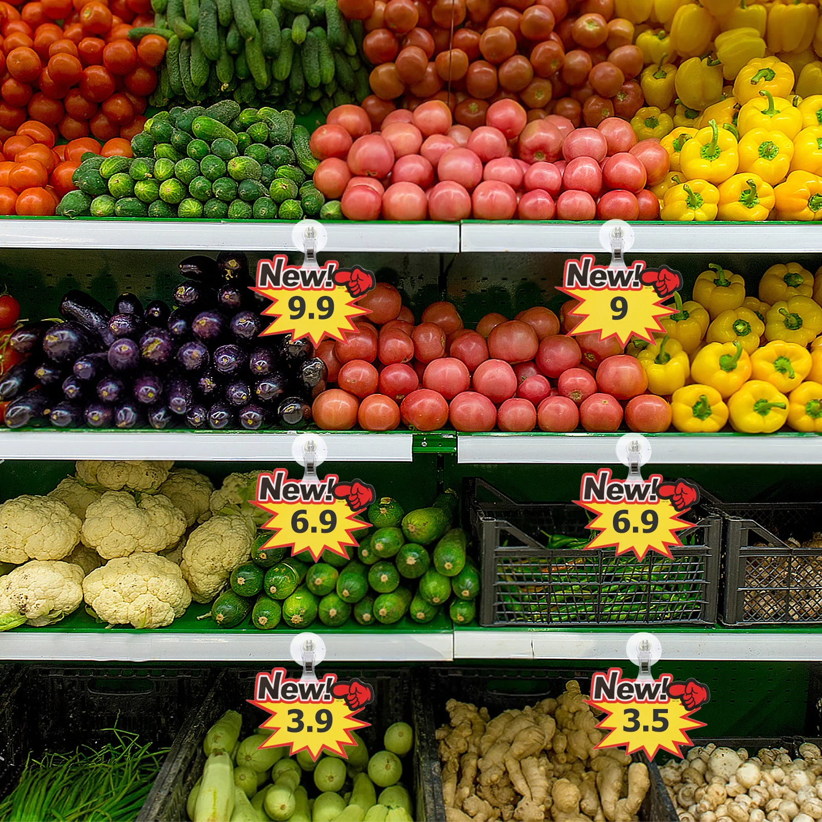 

10Pcs Suction Cup Clips Multi-Function Plastic Sign Holders for Retail Stores Supermarkets Price Tag Display Card Clamps