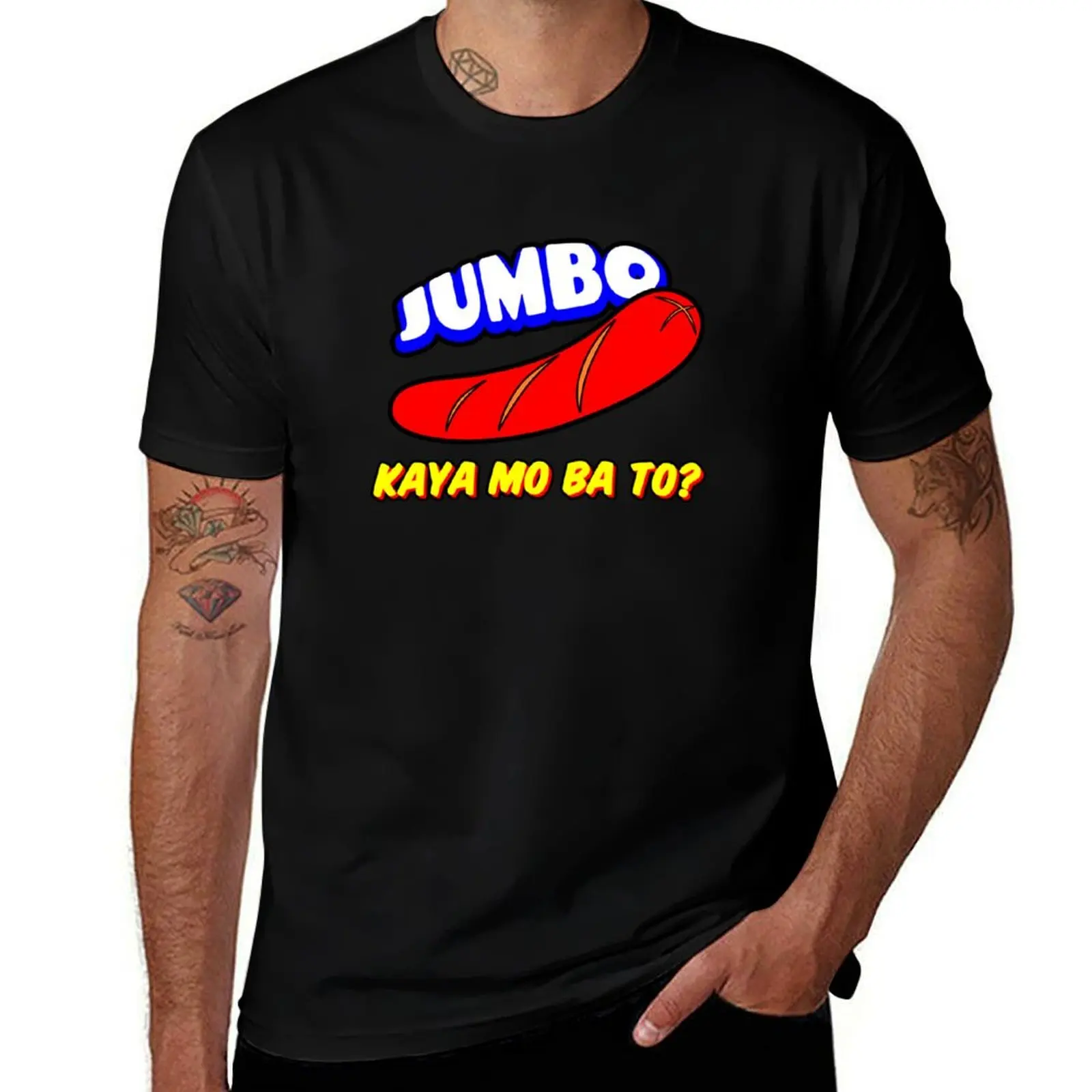 

Jumbo Hotdog Funny Pinoy Humor Pinoy Memes T-Shirt man clothes plain shirts men