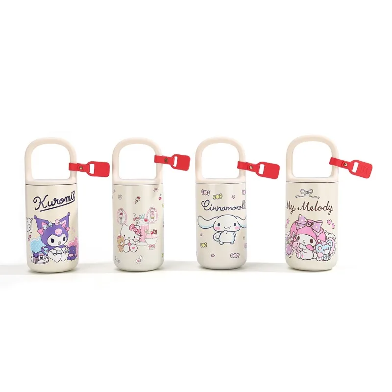 كارتون سانريو هالو كيتي كوب معزول من الفولاذ المقاوم للصدأ كاواي كورومي كوب قهوة محمول سينامورول زجاجة مياه للأطفال #5