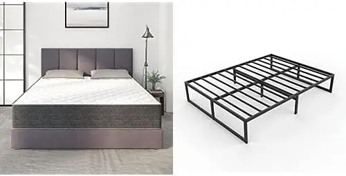 

12 InchSize, Cooling Gel Infused Memory Foam and Pocket Spring Mattress + Queen Metal Platform B